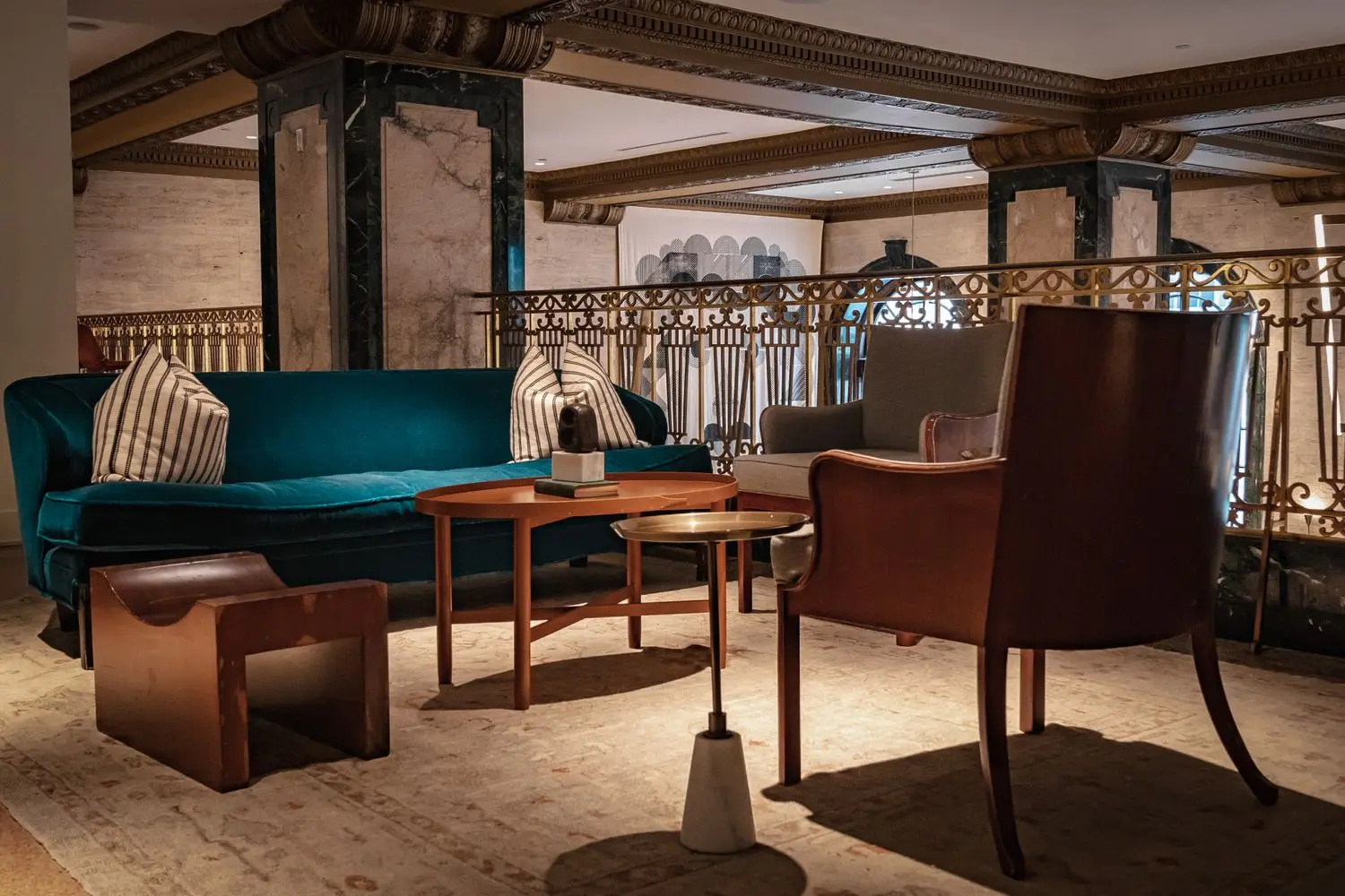 Intimate lounge-style restaurant seating