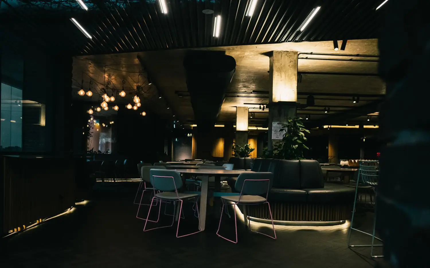 Dark lounge area near casino floor
