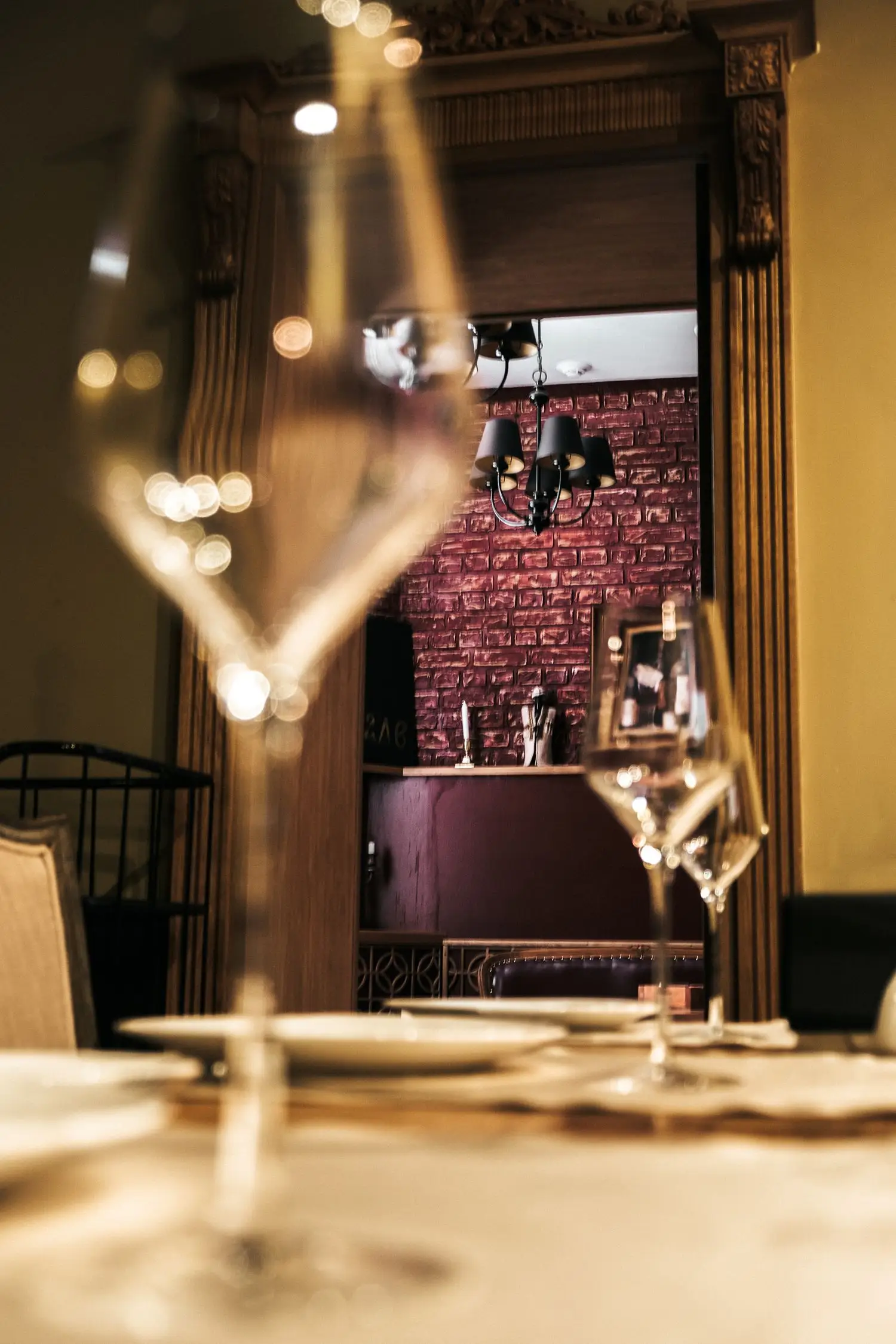 Refined restaurant interior with warm lighting